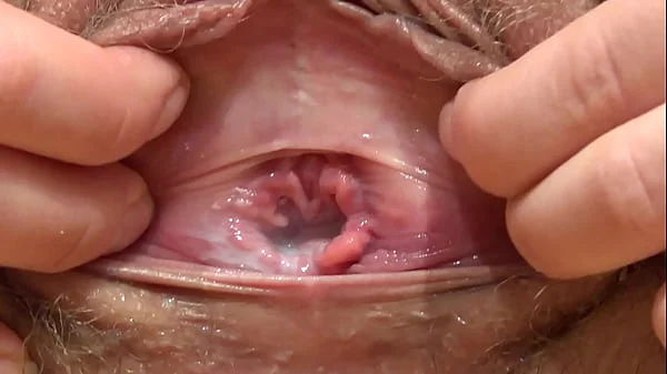 Hairy pussy cums with copious vaginal discharge. Mature milf does her pubic hair and masturbates. Home fetish. Amateur.
