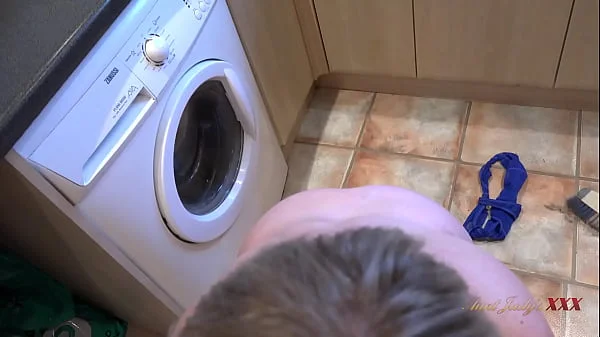 AuntJudysXXX - Your BBW Stepmom Star Sucks Your Cock in the Kitchen (POV)