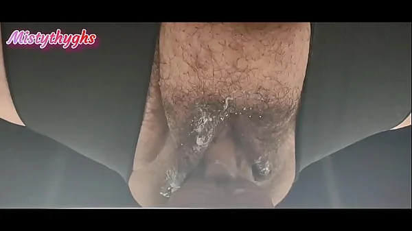 BBW Mistythyghs massages big Hairy cum filled CUNT with Big fat Cock