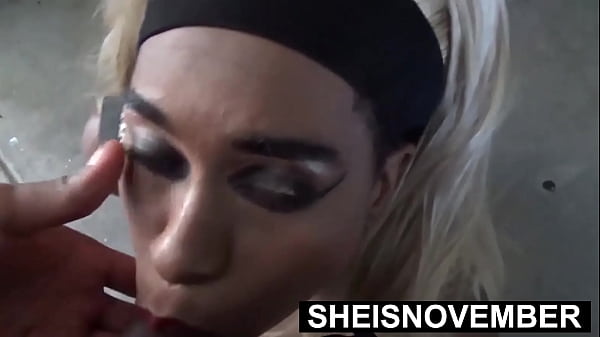 I'_m Pumping Hot Cum Inside My Stepsister Throat Outside, Blonde Ebony Babe Msnovember Giving Kinky Stepbrother Oral-Sex Blowjob While His Erect Dick Ejaculate On Her Chin, Risky Dirty Taboo Stepfamily Fauxcest By Msnovember
