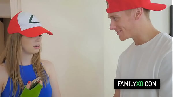 Nerd stepsister Dolly Leigh catches her stepbrother'_s cock instead of pokemons