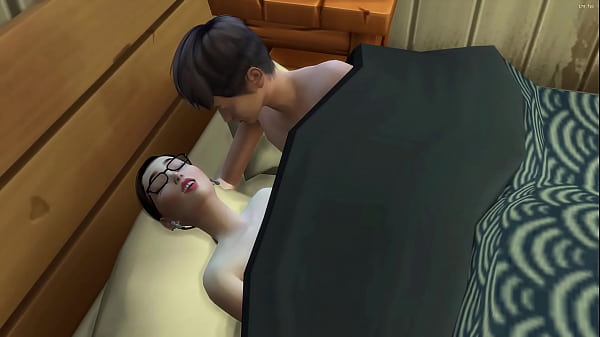 Japanese step mom and step son share the same bed on vacation in Spain - Asian stepson leaves his stepmother pregnant after he fucks her